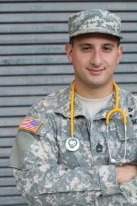 Smiling military medic